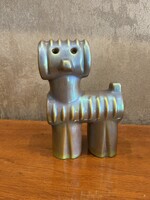 ZSOLNAY EOZIN PORCELÁN CSŐKUTYA FIGURA