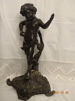 ANTIQUE BRASS PUTTO ON BAROQUE BASE 26.5 CM !!!!