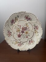 Zsolnay 9269/026 Pillangós nagy falitál-30,5 cm átmérő, kézzel festett aranyozott, Jubileum 150