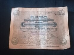 1925. Szekszárd és környéke 'Hangya' Fogyasztási és Értékesítő Szövetkezet" üzletrészjegye