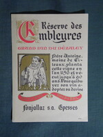 Bor címke,Svájc,Fonjallaz s.a. Epesses,Réserve des Embleures bor,0.7 l.  1980-