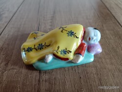 Régi Herendi porcelán alvó kínai figura