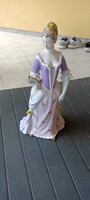 Tükröt tartó barokk hölgy Hollóházi porcelán Juci 17.