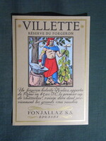 Bor címke,Svájc,Fonjallaz s.a. Epesses,Villette Réserve du Forgeron bor,0.7 l.  1980-