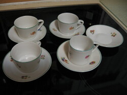 Retro hollóházi porcelán apró virágos mokkás szett csomag