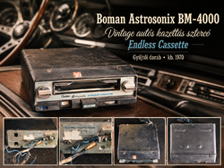 Boman Astrosonix BM-4000 Endless Cassette vintage autós kazettás sztereó, 1970