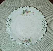 Vintage floral pattern serving tray with pierced handles – a special, unsigned piece