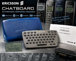 Ericsson Chatboard CHA-01 QWERTY keyboard case + Hungarian manual – 2000, untested
