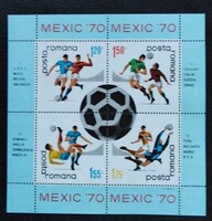 Rb75 / Románia 1970 Labdarúgó VB blokk postatiszta