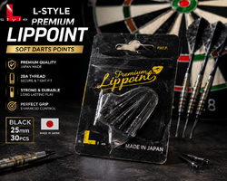 L-Style Premium LipPoint Black Soft Darts Tips 2BA – 30 pcs, unopened