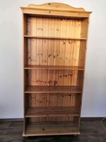 IKEA LEKSVIK meleg tónusú rusztikus vintage tömör fenyő fa könyvespolc