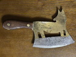 Old Fox-shaped Meat Cleaver, Brass and Iron