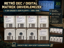 4 db eredeti DEC/Digital Matrox MGA OEM driverlemez – Win95, Win3.11, OS/2, NT 3.51 Alpha