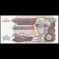 Zaire 5.000.000 Zaires 1992 P-46 UNC