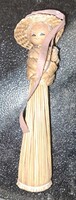 Régi kézműves raffia baba – népi jellegű, különleges gyűjtői darab