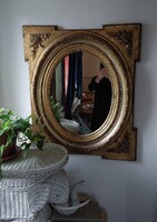 Biedermeier lapmetál aranyozott képkeret  96 x 80