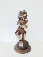 Antik Indonéz rakshasa festett fa hindu vallás szobor Bali 241 7354