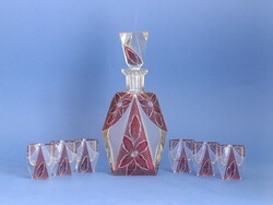 Art deco Karl Palda likőrös készlet, 1930-as évek, cseh