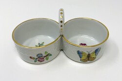 Herendi jelzett porcelán Viktória VBO mintás dupla sótartó RZ