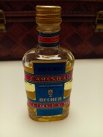 Retro csehszlovák Becherovka miniatűr üveg (Becher Carlsbad)