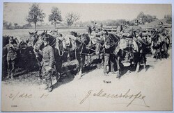 Menetoszlop, lovak - antik katonai képeslap -   1901