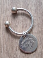 2001-es vintage Please return to Tiffany & Co. New York 925 sterling ezüst kulcstartó, kulcskarika