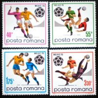 R2842-5  Románia 1970 Labdarúgó VB bélyegsor postatiszta