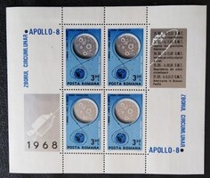 Rb69 / Románia 1969 Apollo 8 blokk postatiszta