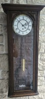 Antique Gustav Becker Wall Clock, Single Weight, in Original Condition, Beautiful Oak Case