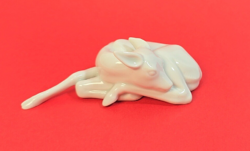 Ritka herendi fekvő/alvó őzike porcelán figura