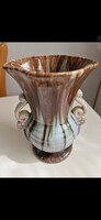 Hibátlan retro Jasba Keramik váza – folyatott mázas, 17 cm magas, 10cm átmérőjű (Nyugat-Németország)
