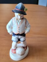 Ritka Antik Gräfenthal Porcelán Focista Fiú Figura (20 cm) – Eredeti Jelzett Darab az 1930/40-