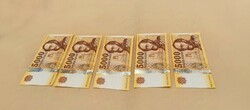 5db sorszámkövető 5000 Ft-os hajtatlan UNC