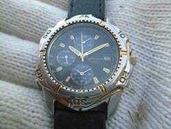 Pulsar Chronograph with Alarm, Gold Steel Case, Very Good Condition, Battery Not Included