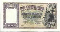 100 franga 1940 Albánia Gyönyörű Ritka