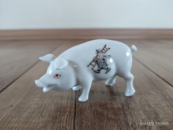 Régi Herendi porcelán szerencsemalac figura