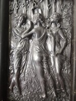 ART NOUVEAU BRONZE BUST, ART NOUVEAU PLAQUE - AFTER BOTICELLI PAINTING