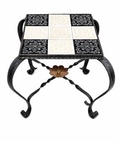 Vintage wrought iron – ceramic small table