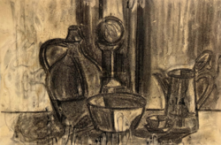 Old graphic, folk still life