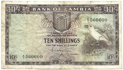 10 shilling shillings 1964 signo 4. Zambia Ritka