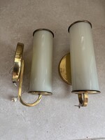 Art Deco / Bauhaus opálüveg fali lámpapár – ritka vintage darab