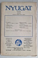 NYUGAT folyóirat, 1929. augusztus szám, XXII. Évfolyam, EREDETI, HIÁNYTALAN, JÓ ÁLLAPOTBAN! RITKA!