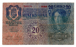 20 Korona Bankjegy 1913 II. kiadás F