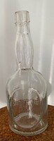 1 pc Hollóházi Bernát and Partners Budapest - vintage embossed glass bottle