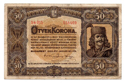 50 Korona Államjegy 1920 F