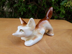 Retro Polonne porcelán orosz kis róka figura