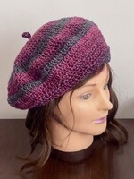 Őszi barett sapka ezüst szállal handmade
