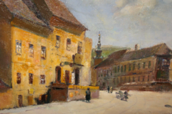 BUDAI TABÁN, SZARVAS TÉR GUARANTEED ORIGINAL MASTERPIECE BY TURMAYER SÁNDOR / 1879-1953 / PAINTING