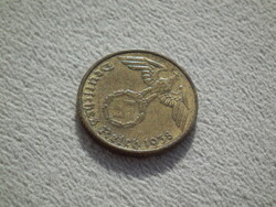 Németország, horogkeresztes birodalmi 5 Pfennig (Reichspfennig), 1938 E