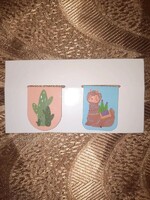 2 pcs magnetic cactus llama bookmarks NEW
